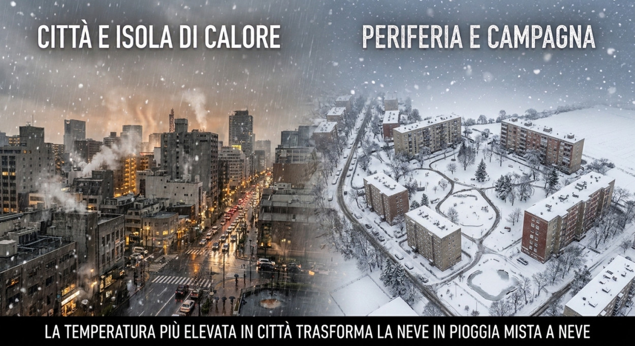 Consumo di suolo record: poca neve in pianura e caldo estremo stop neve in città