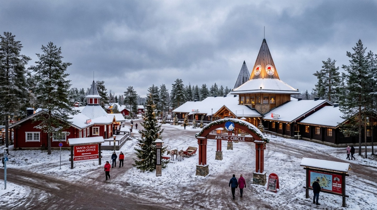 E’ arrivata la prima neve da Babbo Natale a Rovaniemi (video) Rovaniemi sotto la neve.