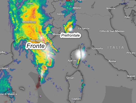 riflettività del radar di questa mattina a scala europea: